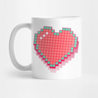 Retro Pixel Heart - Pink 3D [Rx-Tp] Mug